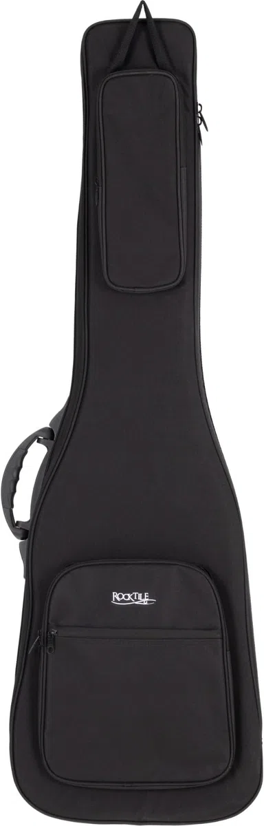 ROCKTILE EBSC-2124BK Funda Suave para bajo eléctrico, Acolchado Grueso, Soporte mástil Ajustable, 3 Bolsillos Grandes, Protege contra Humedad y Polvo, arnés Mochila retráctil, Color Negro.