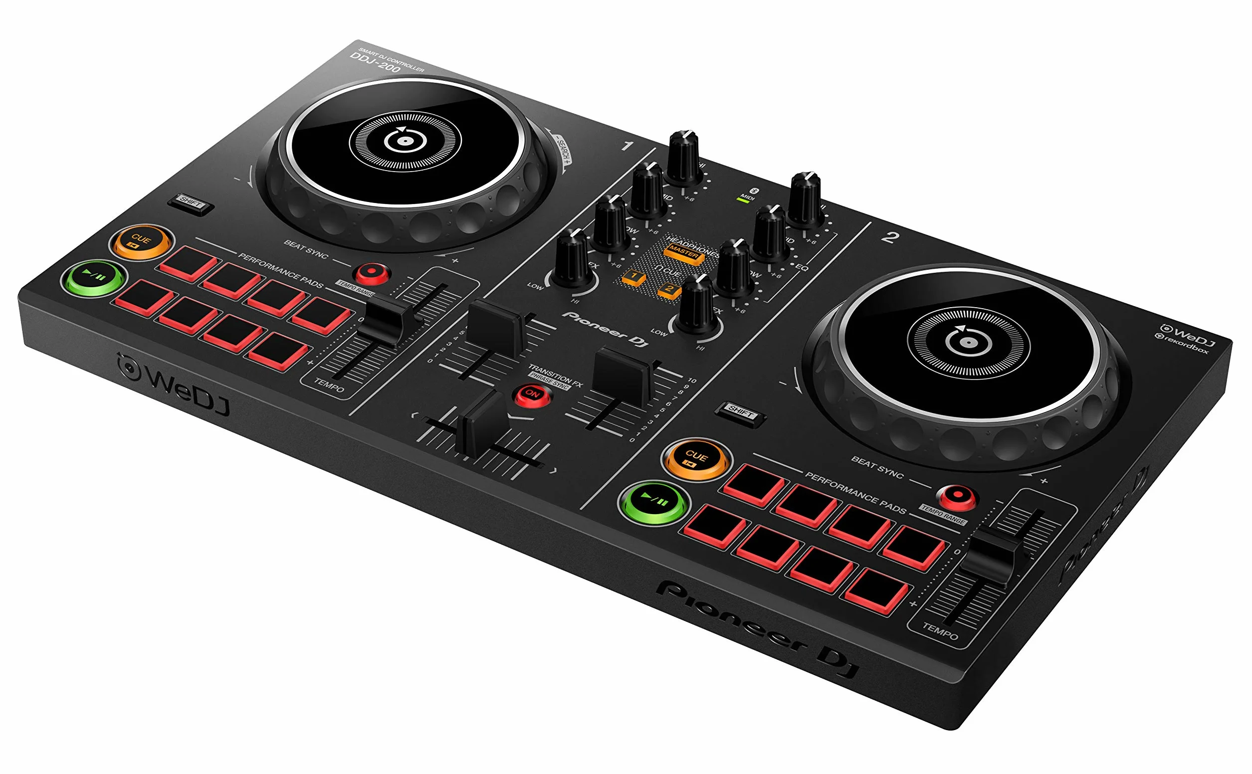 Pioneer DJ Ddj-200, Controlador Portátil de 2 Canales para Dj, Negro