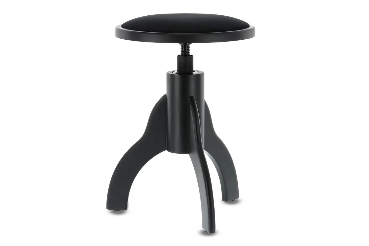 GEWA Silla de Piano, Negro Mate, Asiento Redondo 35 cm