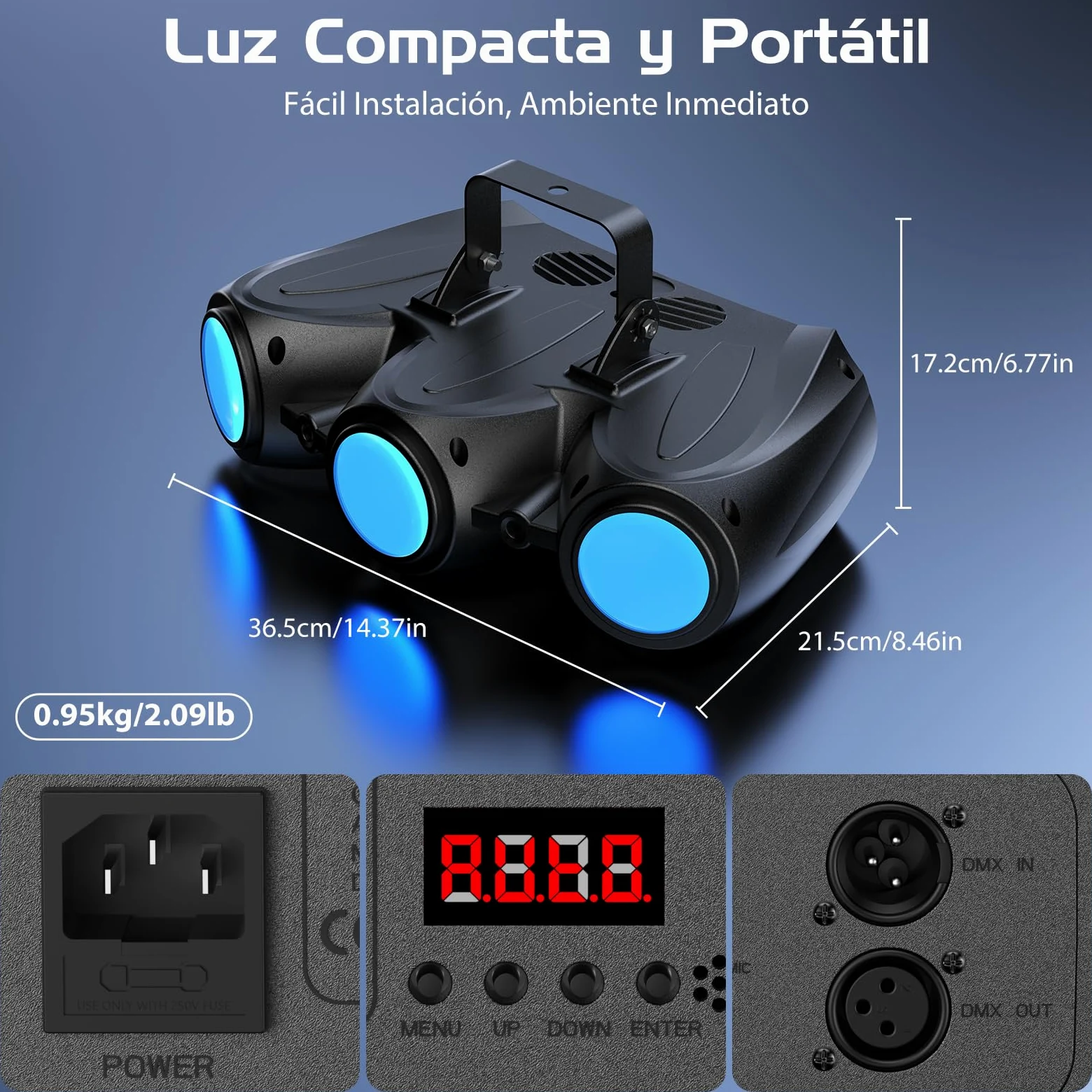 192 LED Luz Escénica de Fiesta,Luces de Disco con Efectos de Lámpara,Control Automático/Activación por Sonido/DMX/Luz Flash DJ con 23 Efectos de Lámpara,para Discoteca,Fiesta,Club