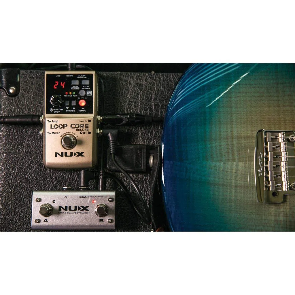 Nux Pedal Looper y caja de ritmos + pedal de 2 vías