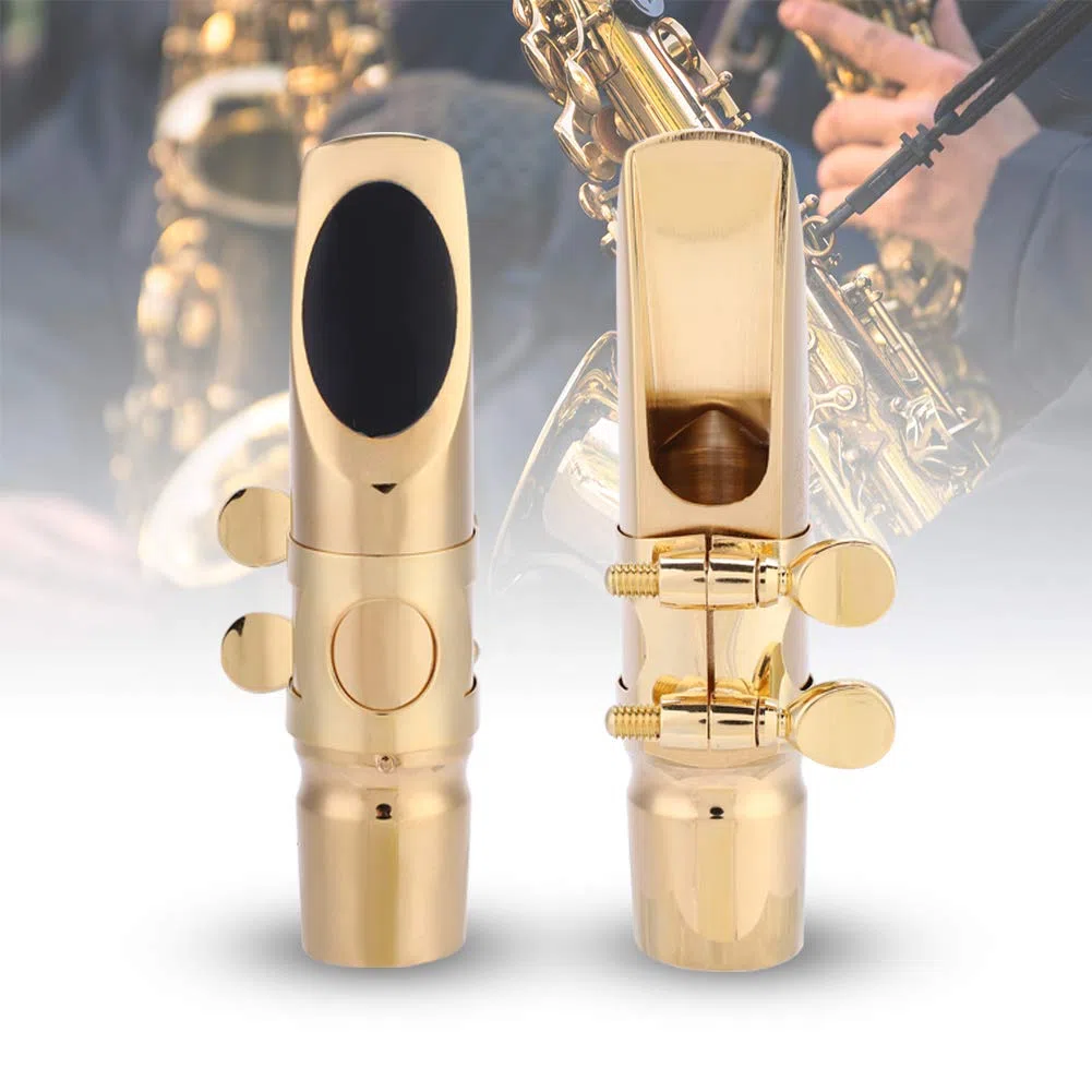 Boquilla de Saxofón EB Alto 6C, Boquilla de Latón Profesional con Almohadillas, Accesorios de Saxofón Estable para Principiantes, Instrumento Musical Portátil