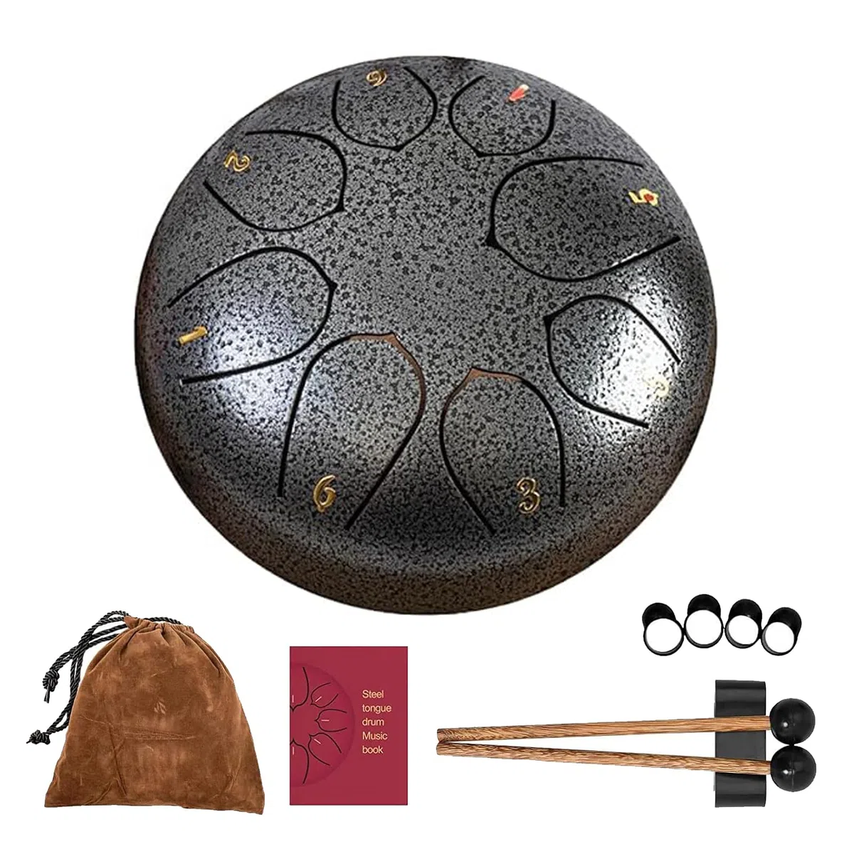 Rain Drum for Outside Garden, Drum Rain Chime Waterproof 6 Inches 8 Note Rain Drum Outdoor, for Music Education, Entertainment, Buddha Stones Rain Drum