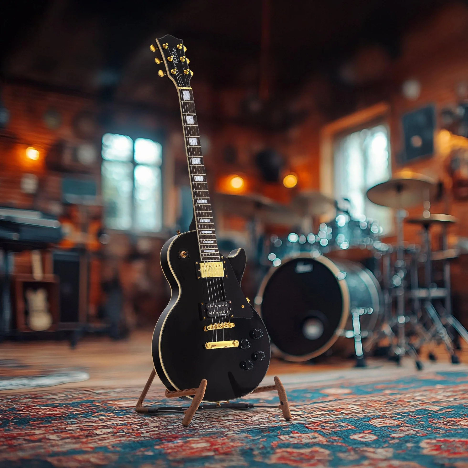 Rocktile Pro L-200BK Deluxe Guitarra Eléctrica Negra