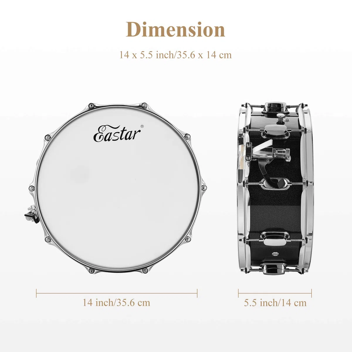 Eastar EDS-1455SBK Snare Drum Set，Starry Black