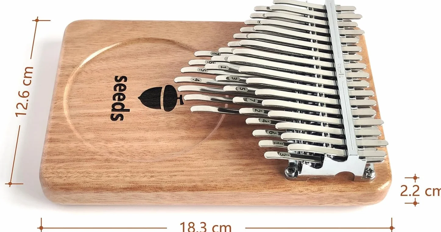 seeds Kalimba piano de pulgar 41 teclas C cromático afinado piano de pulgar Okoume madera Tablero plano Ultraligero portátil Marimbas piano de dedo