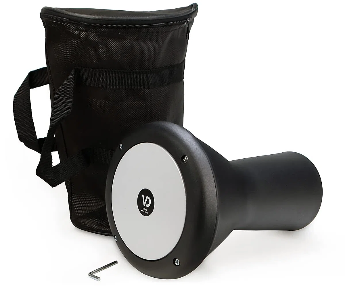 Tambor de percusión darbuka pequeño - fundición de aluminio - funda de piel