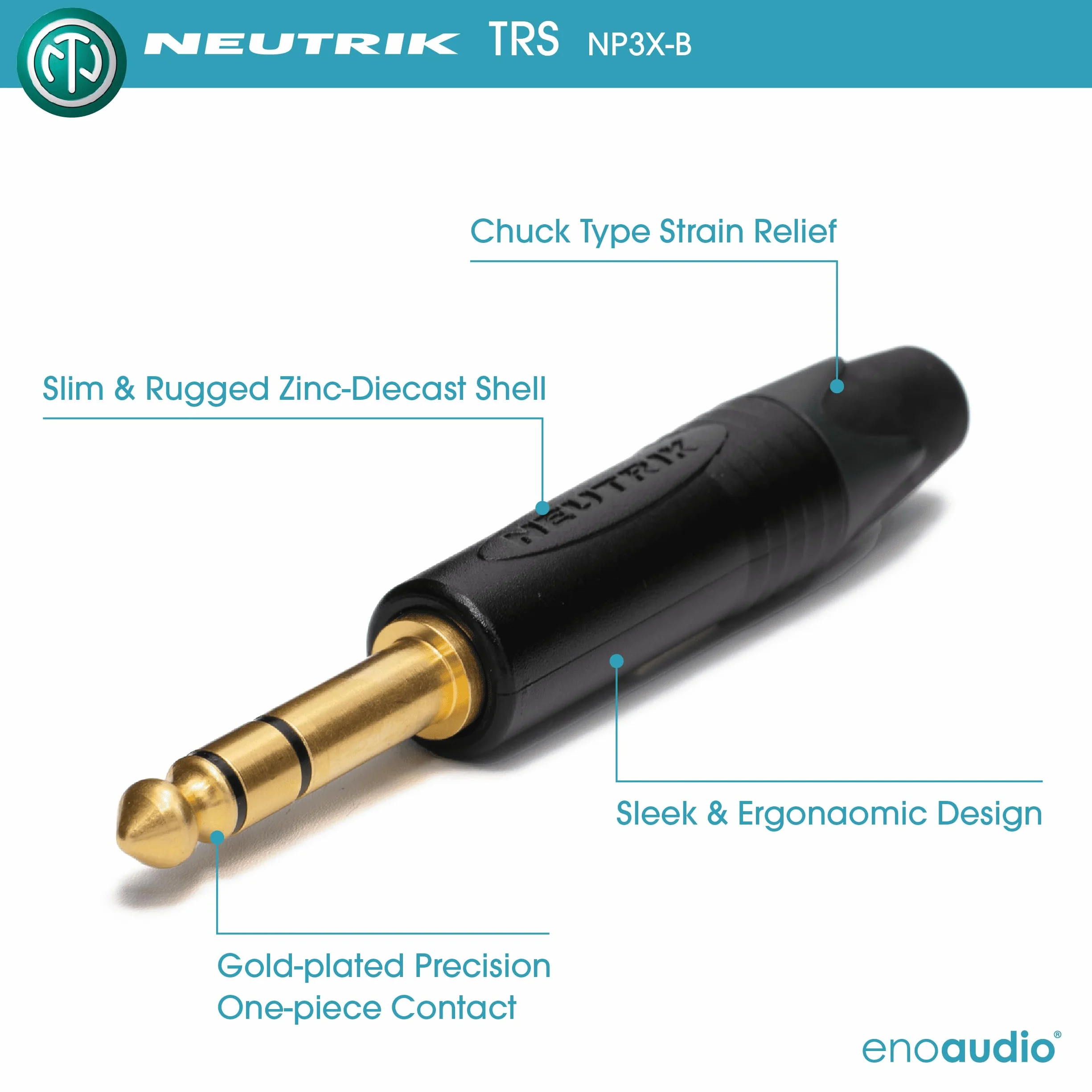 enoaudio Mogami 2930 Insert Cable | Neutrik 6,3mm TRS – XLR (IN,OUT) | HiFi - 1,0 m
