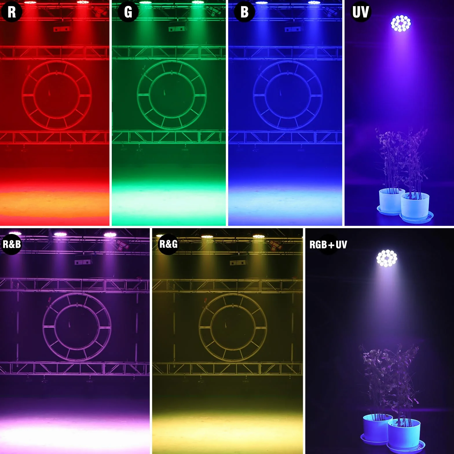 Proyector par LED UV 200W 18 LED luce de escena proyector discoteca luz fiesta, 8CH RGB DMX estroboscópico sonido modo activo iluminación del escenario DJ para show bar fiesta halloween