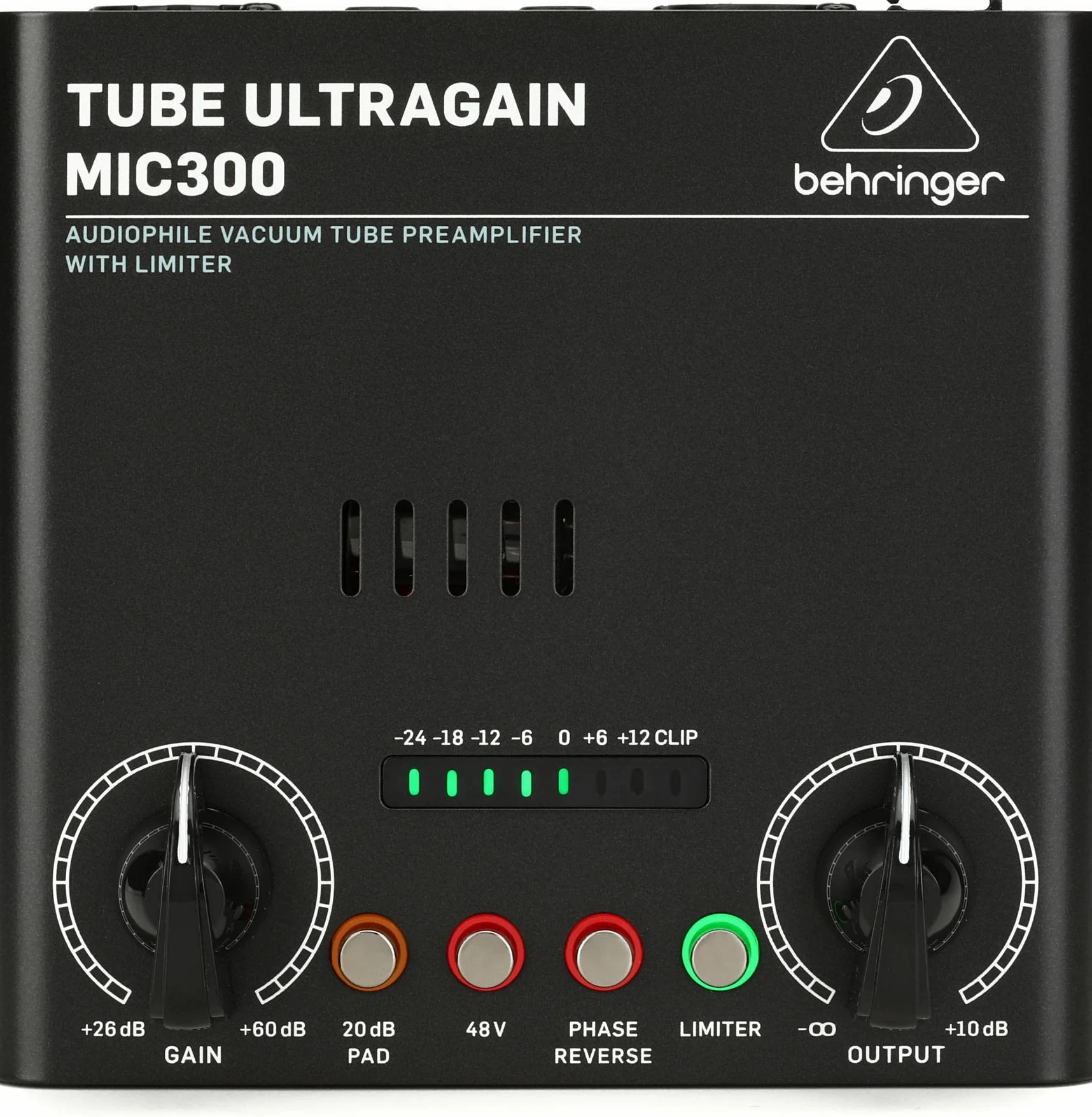 Behringer MIC300 Audiophile Preamplificador de tubo de vacío con limitador
