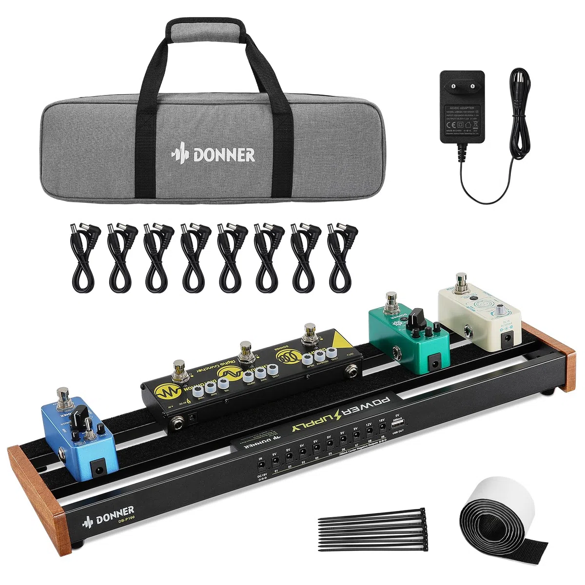 Donner DB-P100 Portable Guitar Effects Pedals Board kit（EU）