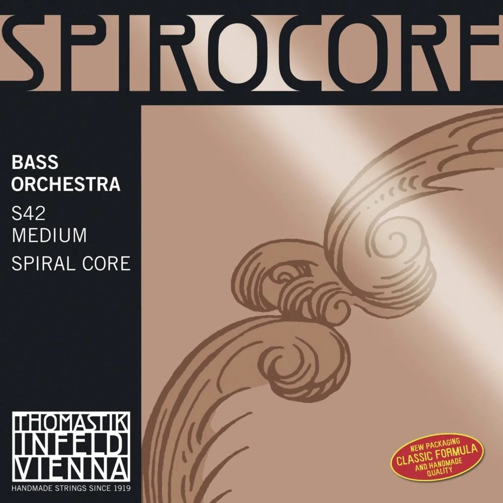 Thomastik Cuerda para Contrabajo 3/4 Spirocore - cuerda Sol núcleo flexible en espiral, entorchado cromo, afinación para orquesta, medio