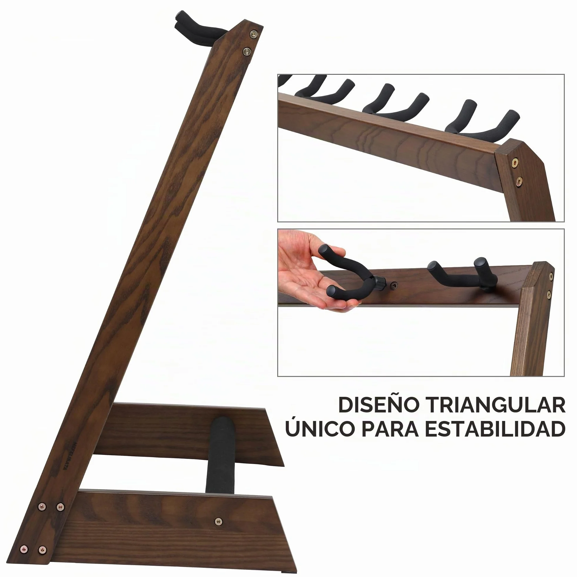 Nefelibata Soporte de Guitarra Multiusos 5 Soportes Soporte de Guitarra de Madera para Guitarras y Estuches, Guitarras Eléctricas, Guitarras Acústicas, Guitarras Bajos, Cellos - Fresno Alemán
