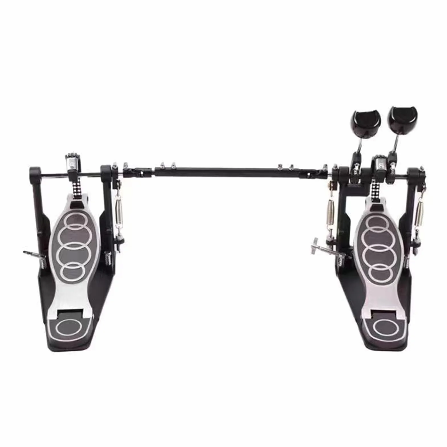 Wisecoco Doble Pedal Bombo, Pedal Doble Bombo Bateria, Pedal de Bombo con Doble Cadena, Patada de Pie de Tambor Profesional de Aluminio y Zinc, Pedal Tambor Doble para Batería y Batería Electrónica
