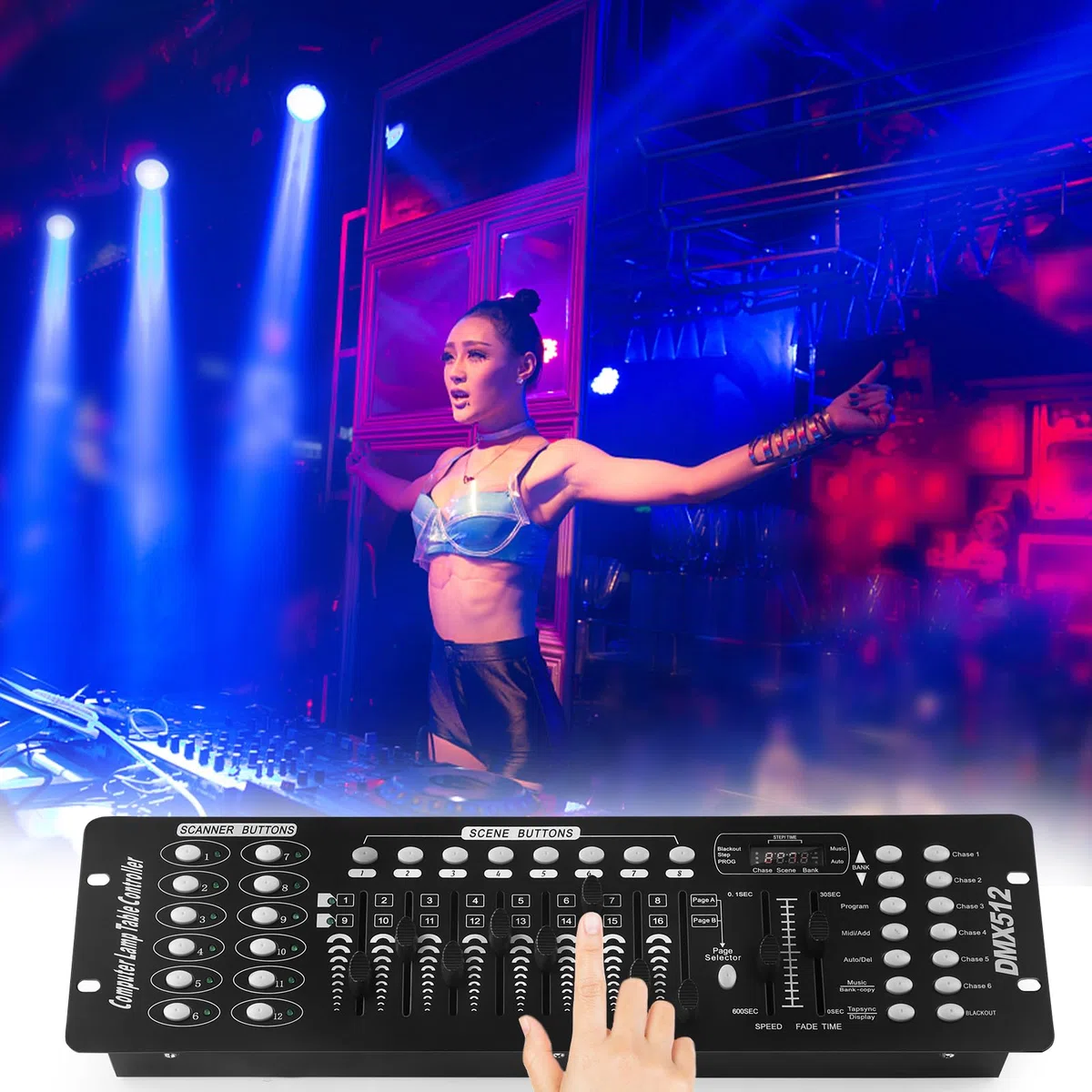 UKing Controlador Dmx512 Controlador de 192 canales Consola DMX para la Luz de Escenario Fiesta de San Valentín DJ Disco Bar