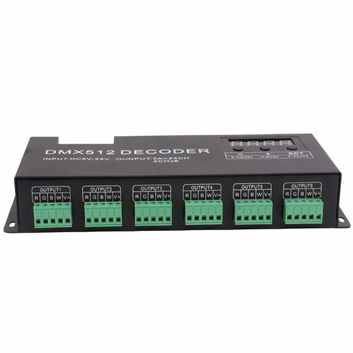 Controlador de intensidad RGBW DMX512, 24 canales DMX decodificador RGBW DMX512, controlador LED para escenario DC5V-24V, dispositivos de grabación de estudio