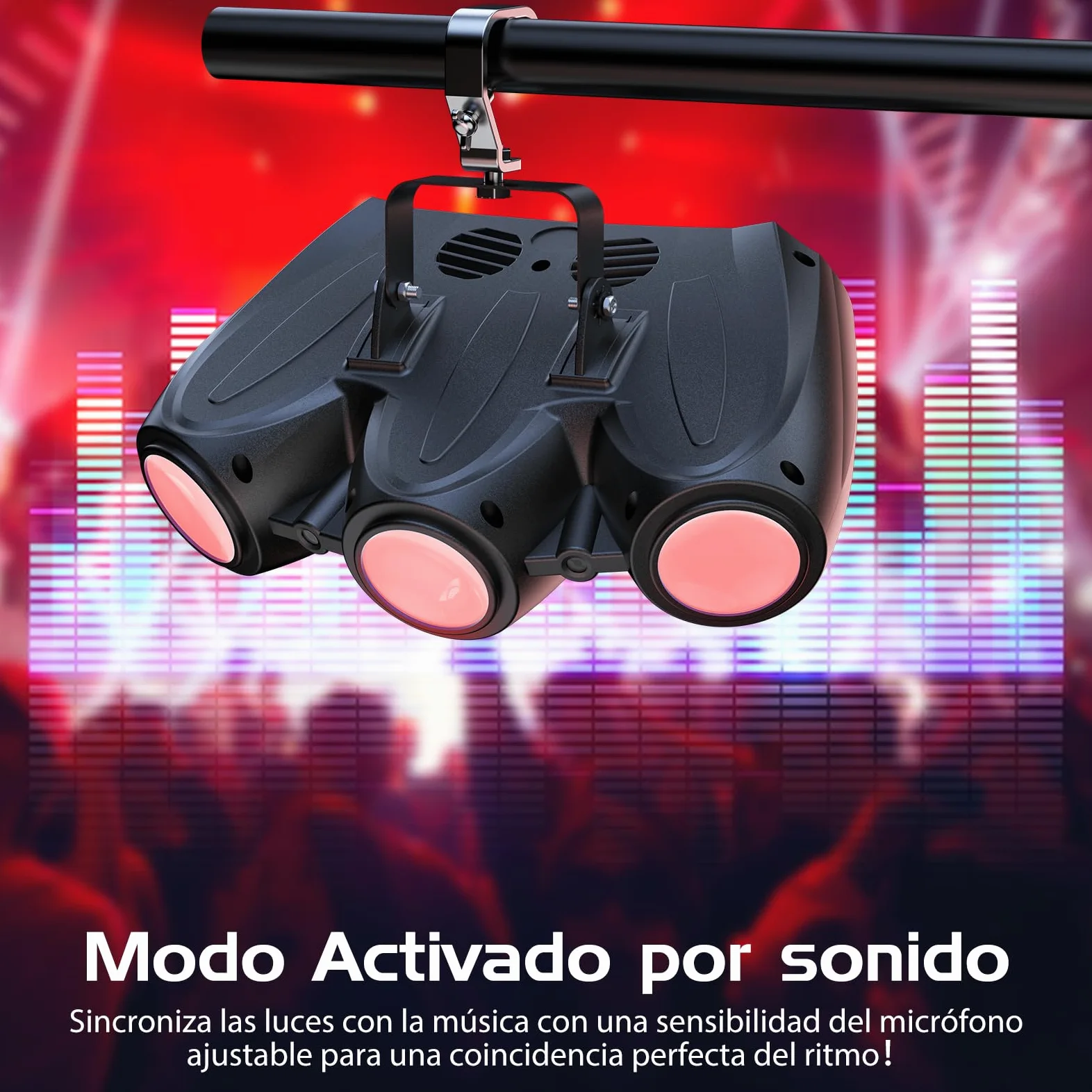 192 LED Luz Escénica de Fiesta,Luces de Disco con Efectos de Lámpara,Control Automático/Activación por Sonido/DMX/Luz Flash DJ con 23 Efectos de Lámpara,para Discoteca,Fiesta,Club