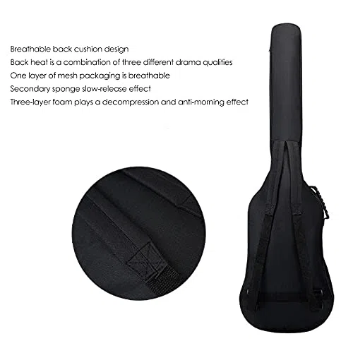 Bolsa de Bajo EléCtrico Bolsa de Concierto Mochila Estuche Blando Acolchado 5 Mm Acolchado Ligero