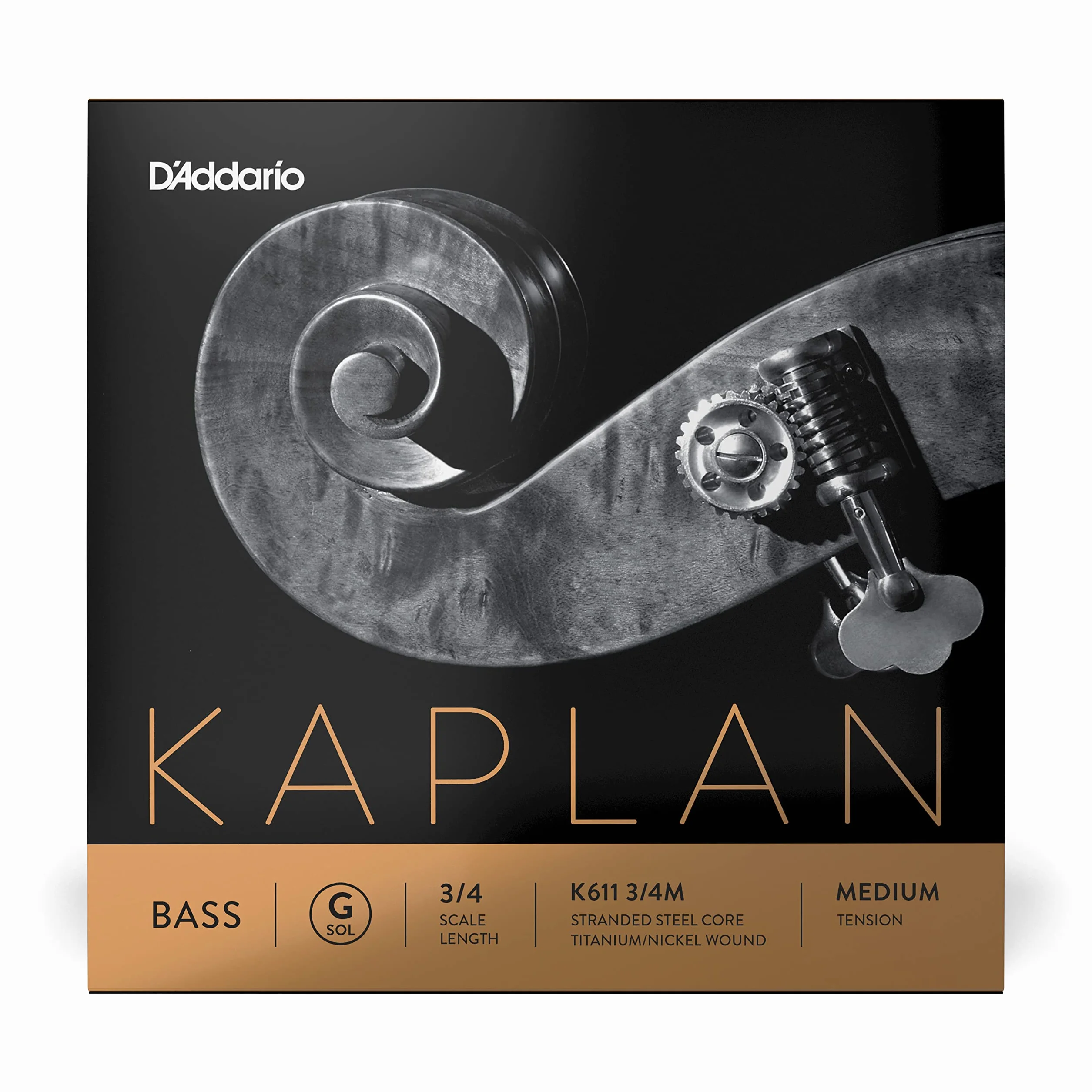 D'Addario Kaplan 3/4 Scale Medium Tension Single G String for Bass Guitar