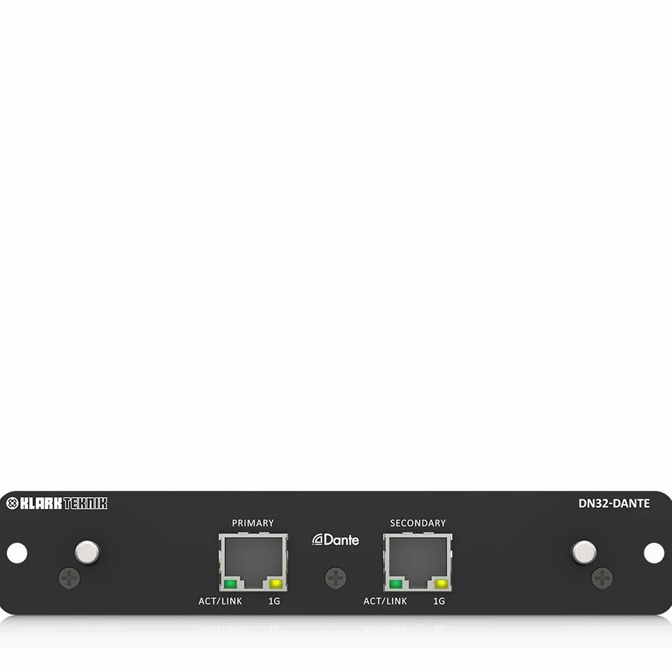 Klark Teknik DN32-DANTE Módulo de expansión Audinate Dante con hasta 32 canales bidireccionales