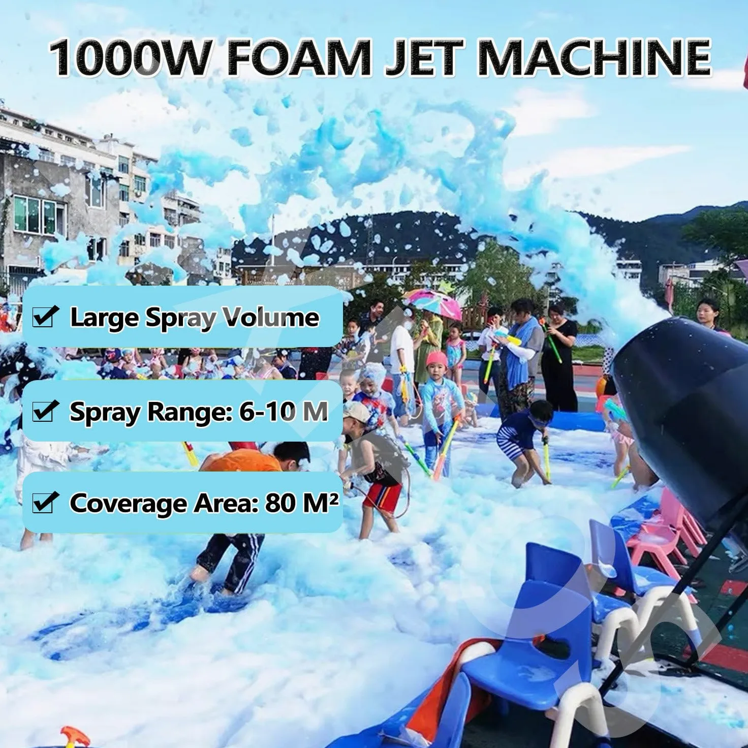 Máquina De Espuma, Cañón De Espuma Para Fiestas De 1000 W, Máquina Portátil Con Trípode, Potente Máquina Para Fiestas De Espuma, Para Patio, Piscina, Eventos Al Aire Libre, Cumpleaños, Celebraciones