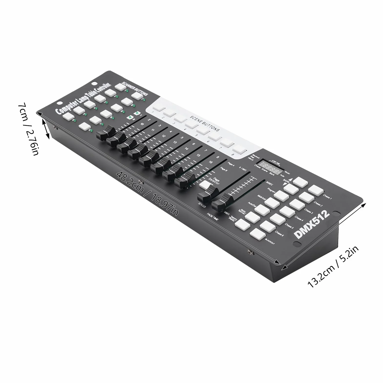 DMX - Controlador de luz DMX de 192 canales con pantalla LED HD, controlador de luz DJ, 240 escenas, 6 controladores programables DMX512 para consola KTV DJ, espectáculos de luz para fiestas