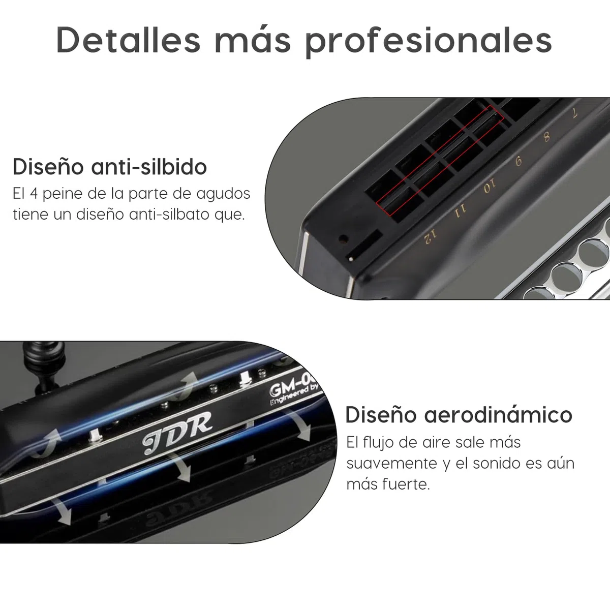 JDR Armónica Cromática Clave C 12 Agujeros 48 Tonos Órgano de Boca Cromático Arpa Clave de C para Niños Principiantes Adultos Jugador Profesional Padres | GM0648