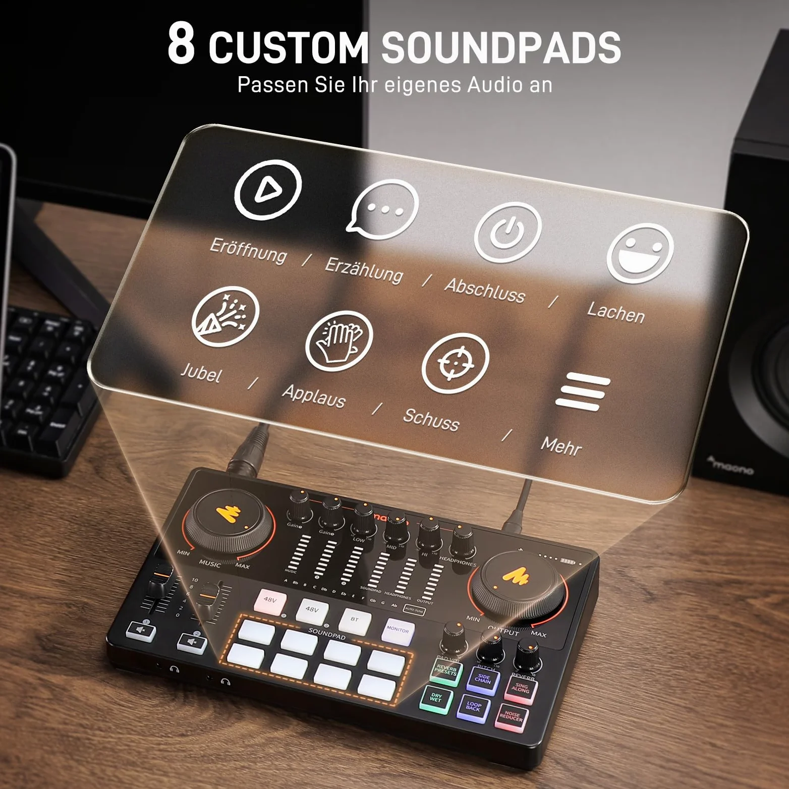 MAONO Paquete de equipo para podcast: Mezclador de interfaz de audio con entrada XLR dual para transmisión de podcasts - MaonoCaster E2 Gen2