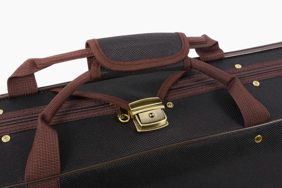 Caja de violín de Lona 4/4 tamaño Completo de Madera Rectangular con Correas duraderas 2 Soporte para Arco Bolsa de violín de Viaje