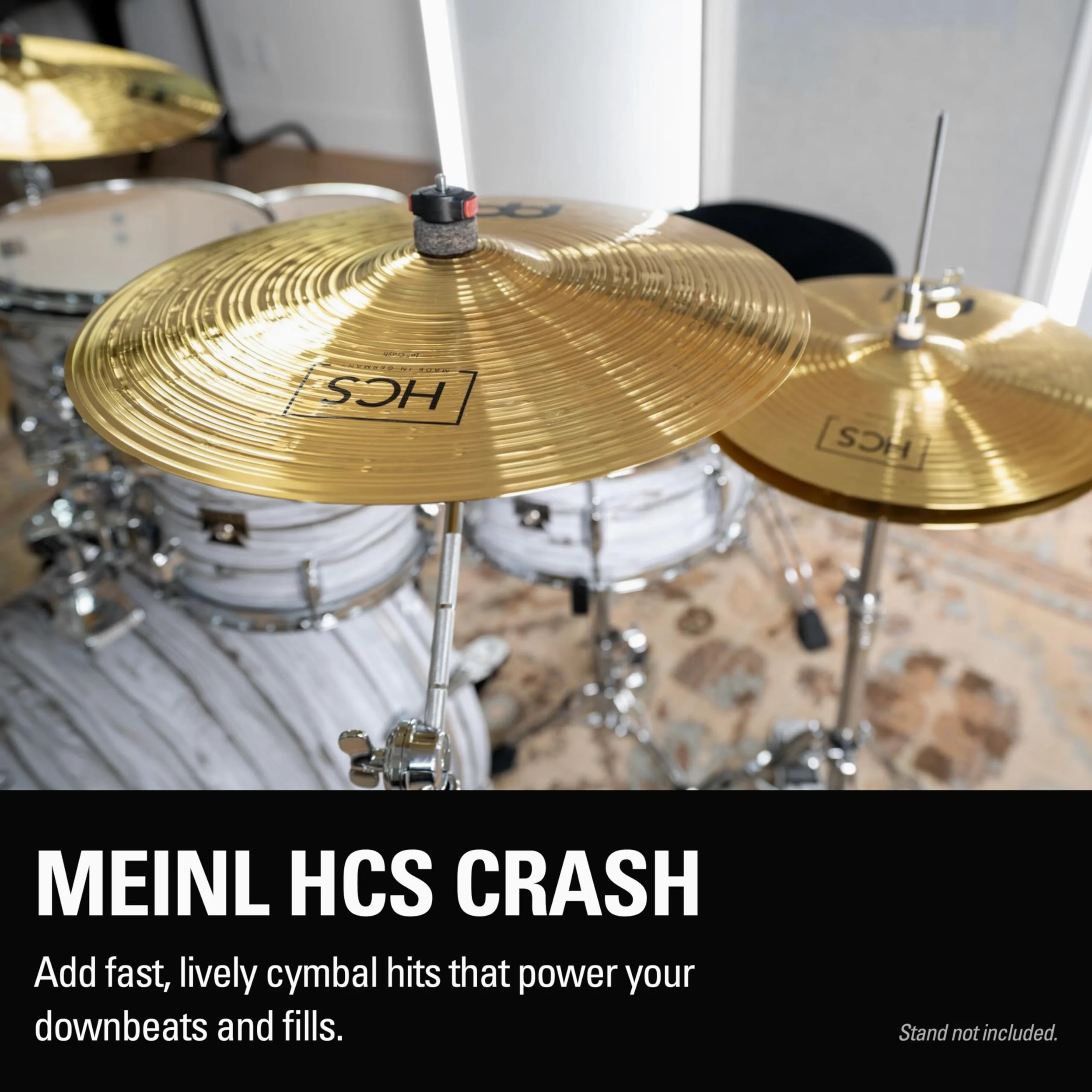 Meinl Cymbals HCS Plato Crash de 16 pulgadas (40,64cm) Platillos de Batería – Latón, Acabado Tradicional (HCS16C)