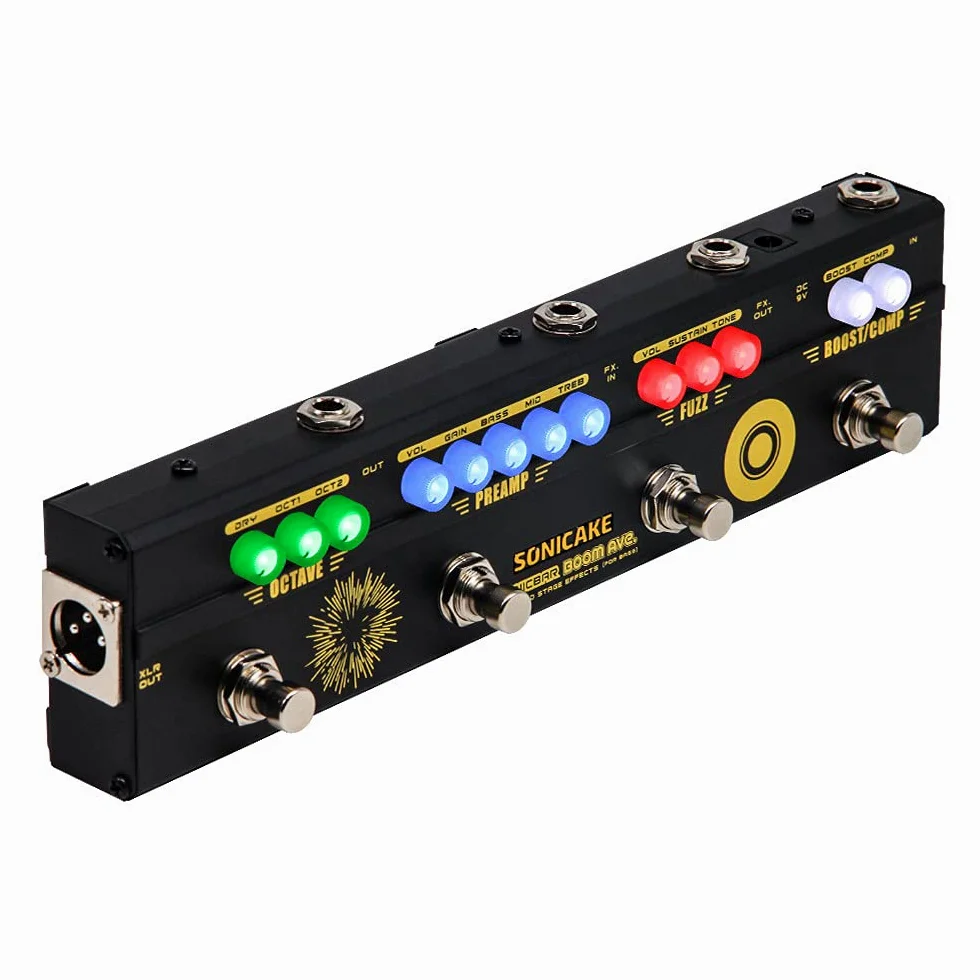 SONICAKE Bass Effects Pedales multiefecto preamplificador compresor Boost Fuzz Octava Multi Efectos Pedal Boom Ave con FX Loop