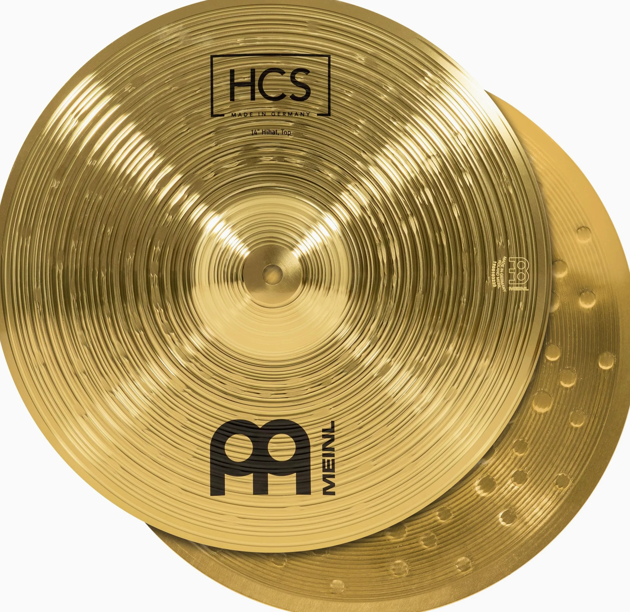 Meinl Cymbals HCS Plato Hihat de 14 pulgadas (35,56cm) Platillos de Batería – Pareja – Latón, Acabado Tradicional (HCS14H)