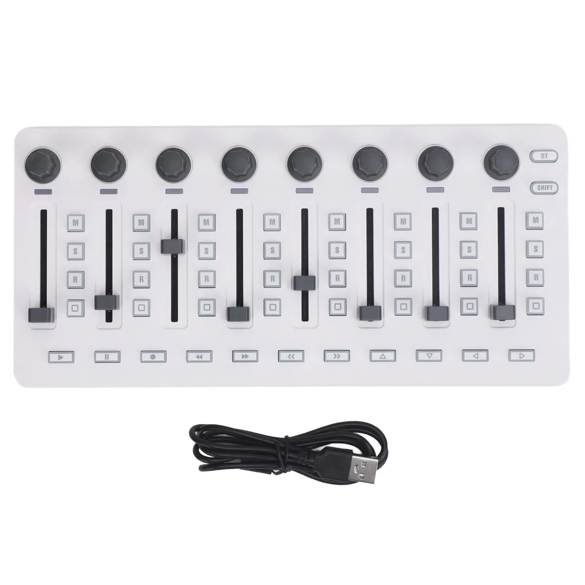 Mezclador de controlador MIDI profesional con Bluetooth USB Conectividad 8 Botones Push 43 Teclas de control 8 Perillas portátiles de producción de música portátil para estudio