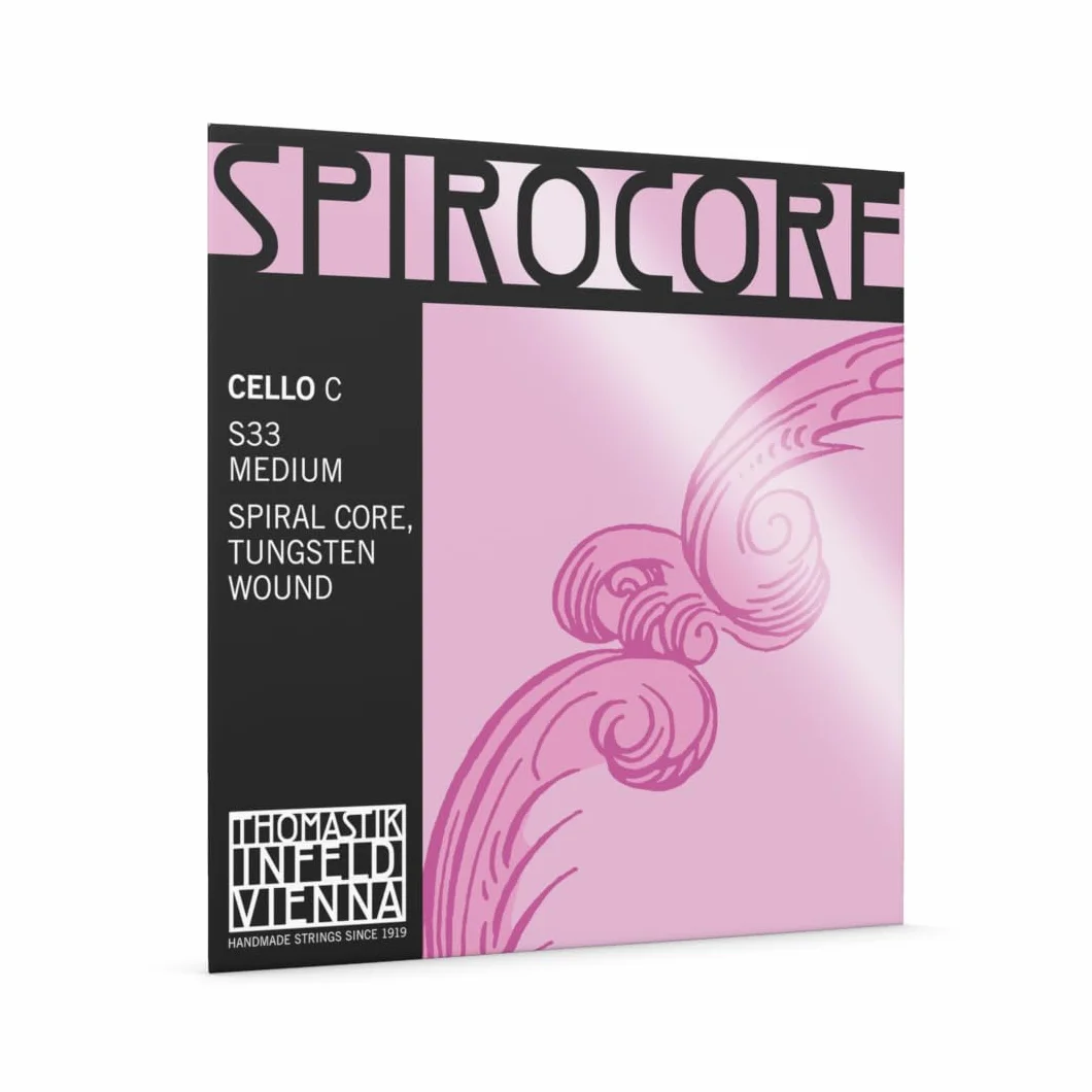 Thomastik Cuerda para Violonchelo 4/4 Spirocore - cuerda Do núcleo flexible en espiral, entorchado wolframio, medio