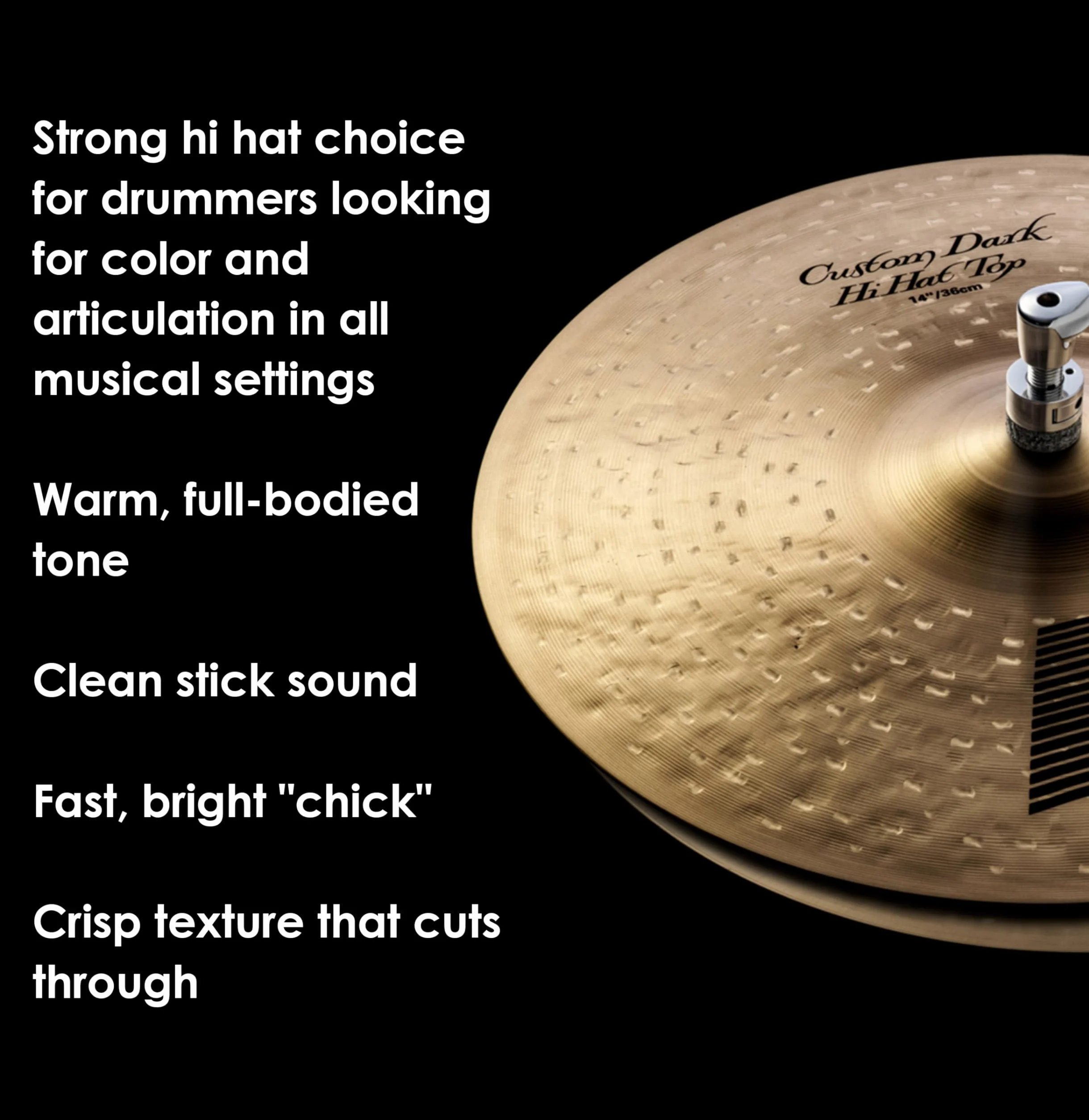 Zildjian K Custom Series - 14" Dark Hi Hat Cymbals - Pair