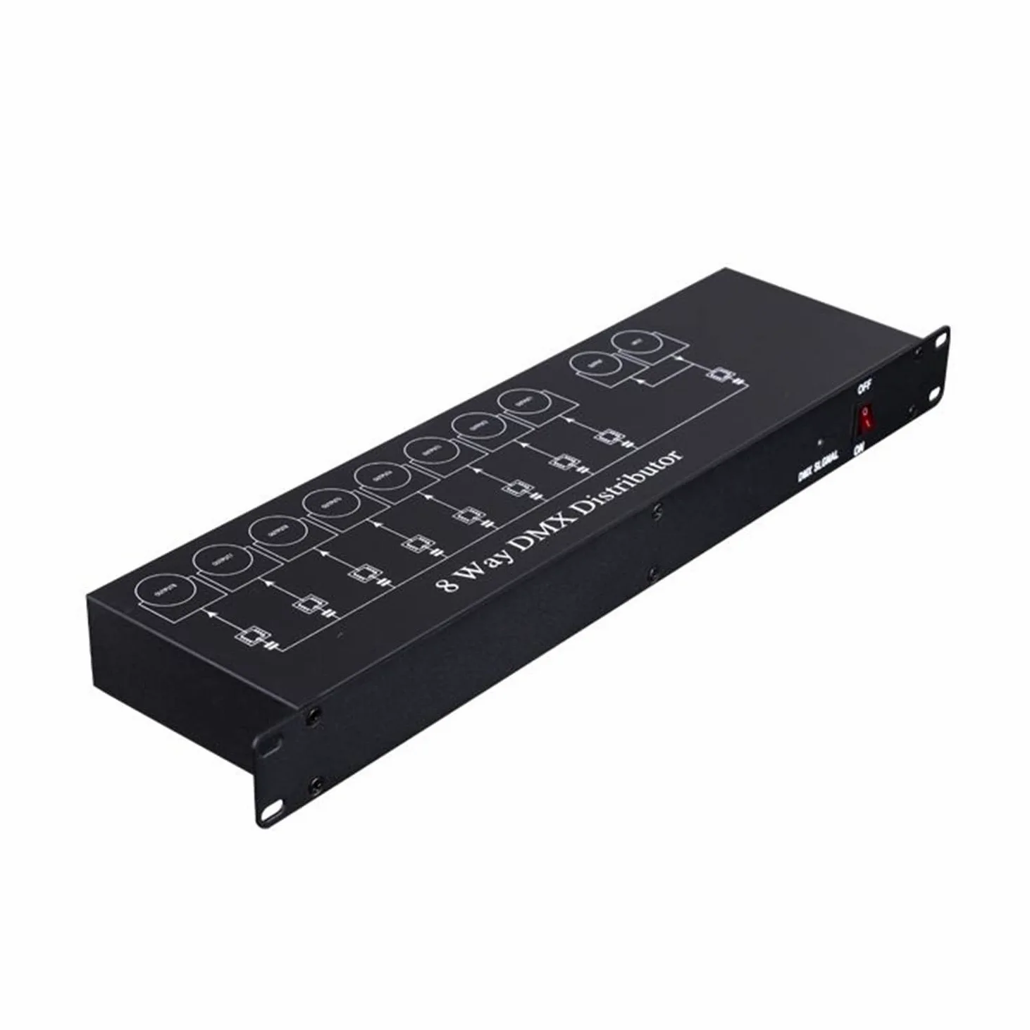 DMX512 - Divisor de luz de escenario profesional para amplificador de señal de luz, distribuidor DMX de 8 vías para equipos de escenario