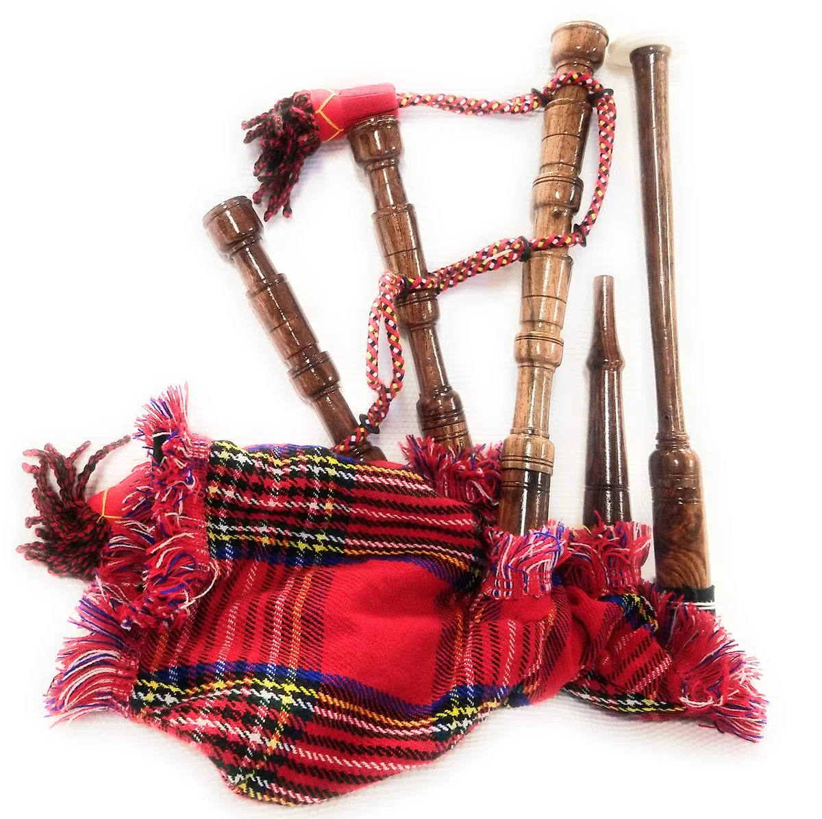 Mini gaita de palisandro irlandés Royal Stewart cubierta y cable de iniciación jugable para principiantes bebés niños junior juguete perfecto regalo set viene con 2 cañas gratis