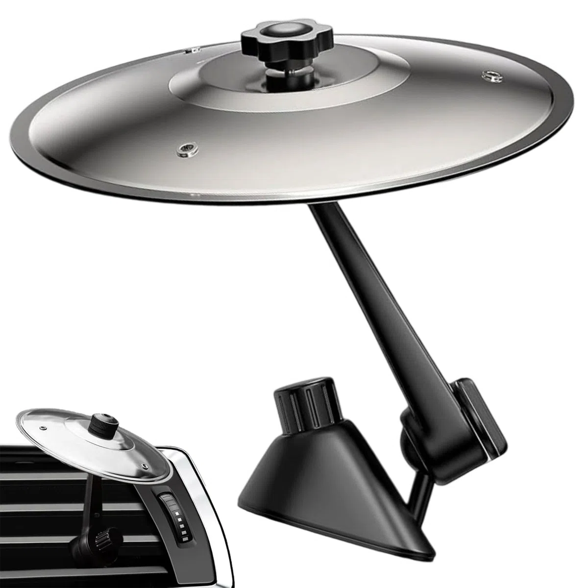 Platillo Bateria para Coche, Car Cymbal Drum Air Vent, Presa d'aria per Piatti per Auto, Mini Car Crash Cymbal