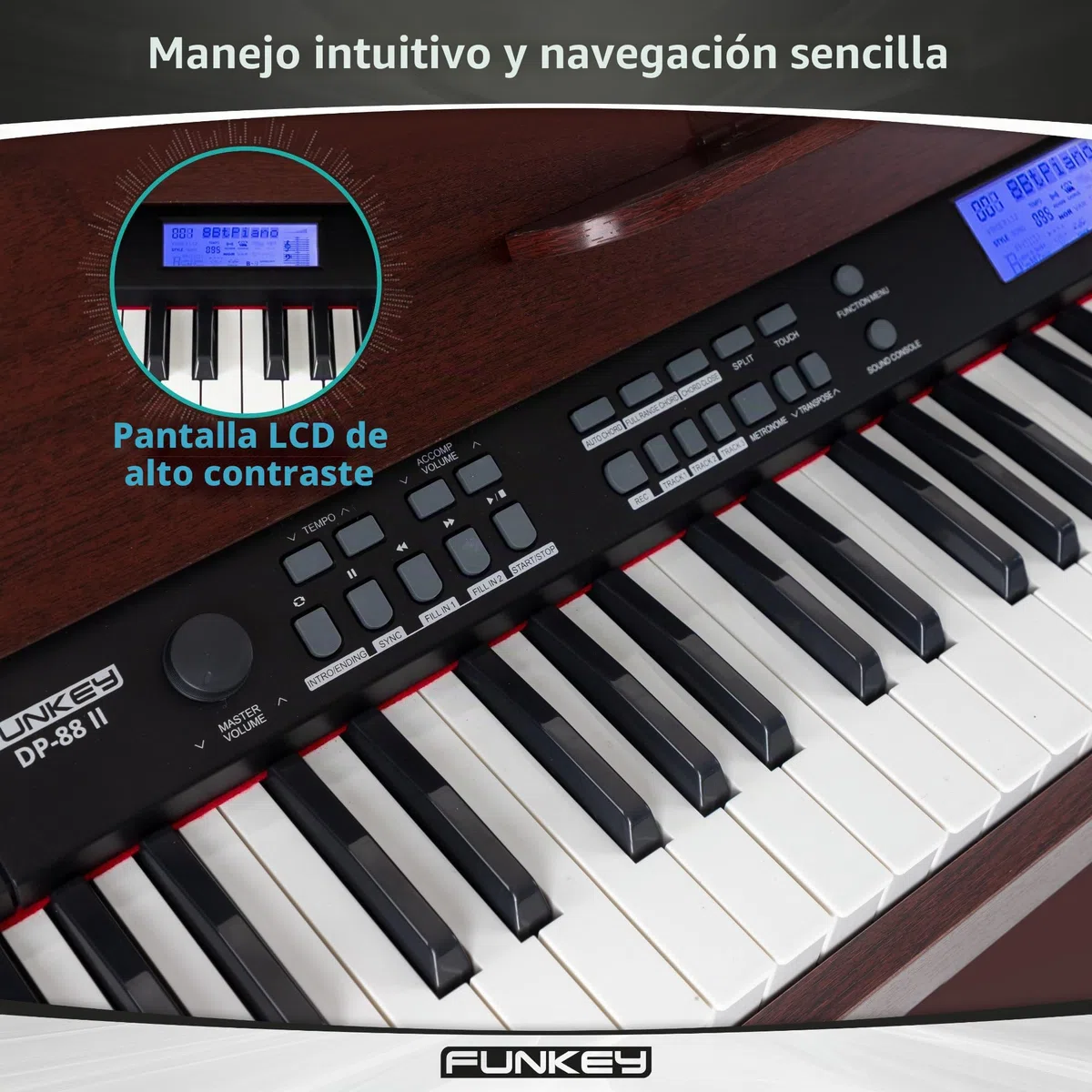 FunKey DP-88 II piano digital marrón
