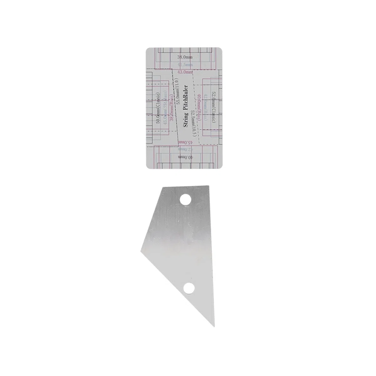 Generic Juego de Herramientas de Medición de Guitarra de Acero Inoxidable, Regla de Nivelación de Precisión, Kit de Calibre para Luthier, Acorde de de Cuello Plateado (SILVER)
