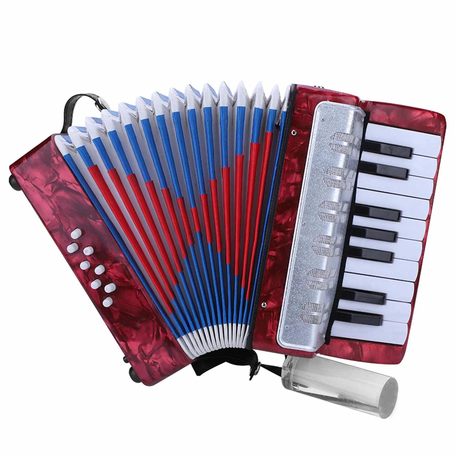 Acordeón Para Principiantes De 17 Teclas Con 8 Botones De Bajo Material ABS Y Celuloide Para Adultos Y Niños Correa Ajustable Manual Aprender Talento Musical