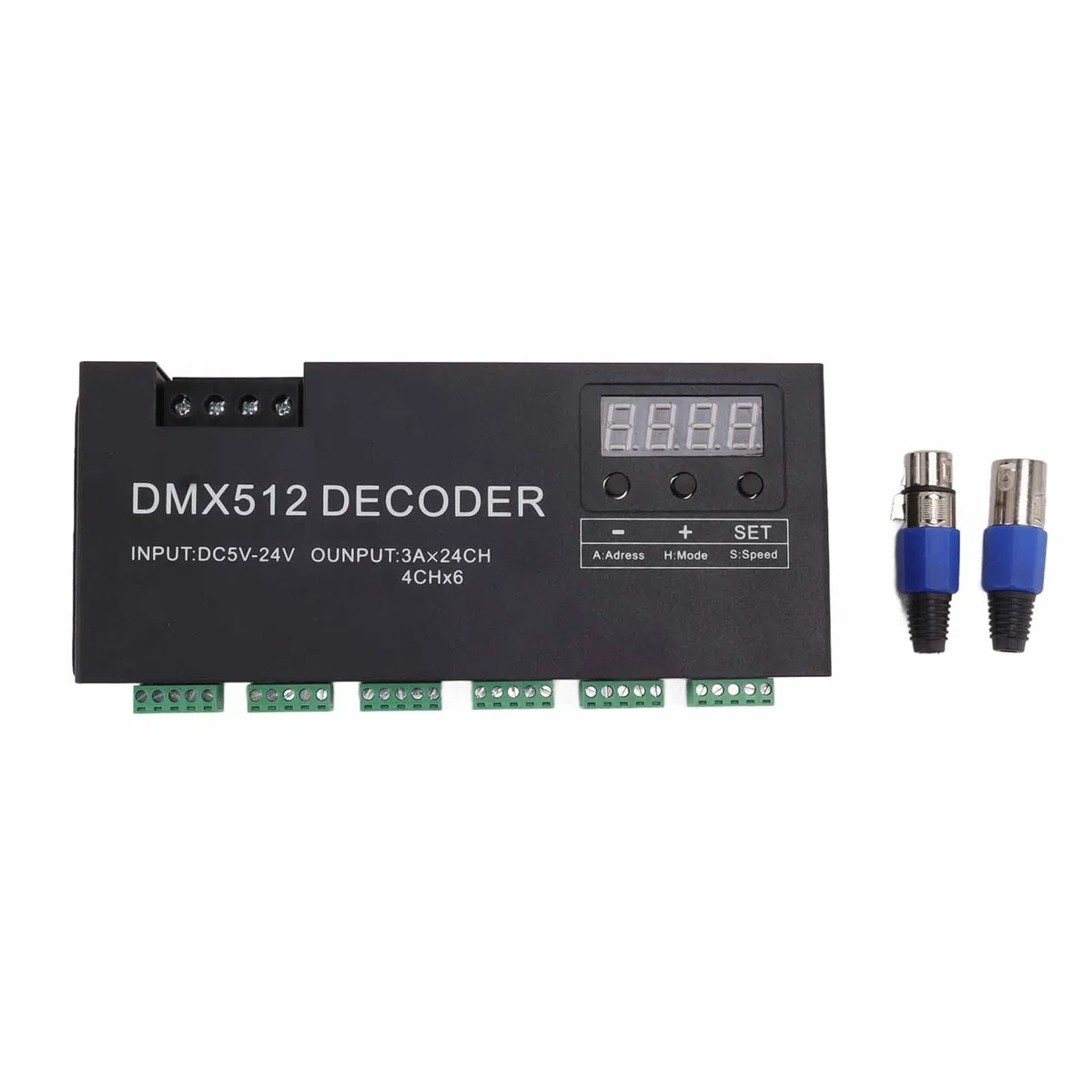 FTVOGUE Controlador de Luz LED RGB, Decodificador DMX de 24 Canales Controlador de Atenuación RGBW DMX512 Controlador LED para Barra de Escenario DC5V 24V, Equipo de Grabación de Estudio