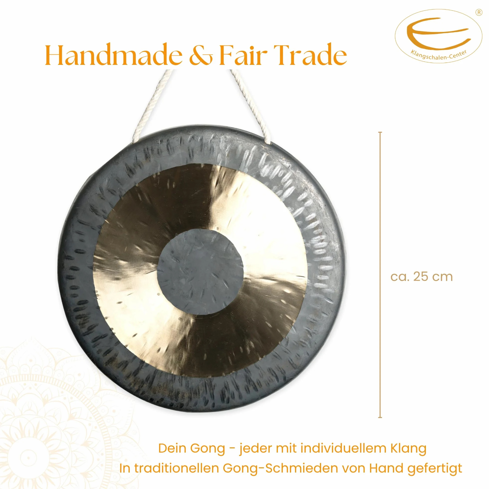 Gong Tam Tam original, Whood Chau Gong de China 25 cm 10" -7038-L-
