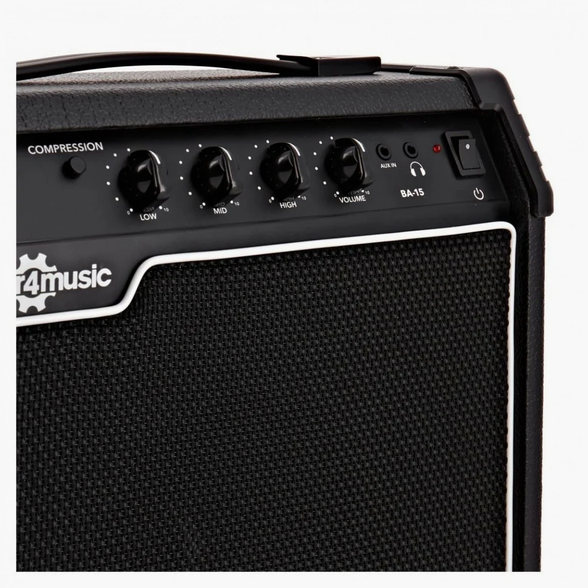 Gear4music Amplificador Combo para Guitarra Bajo Eléctrico 15W Ideal para Principiantes