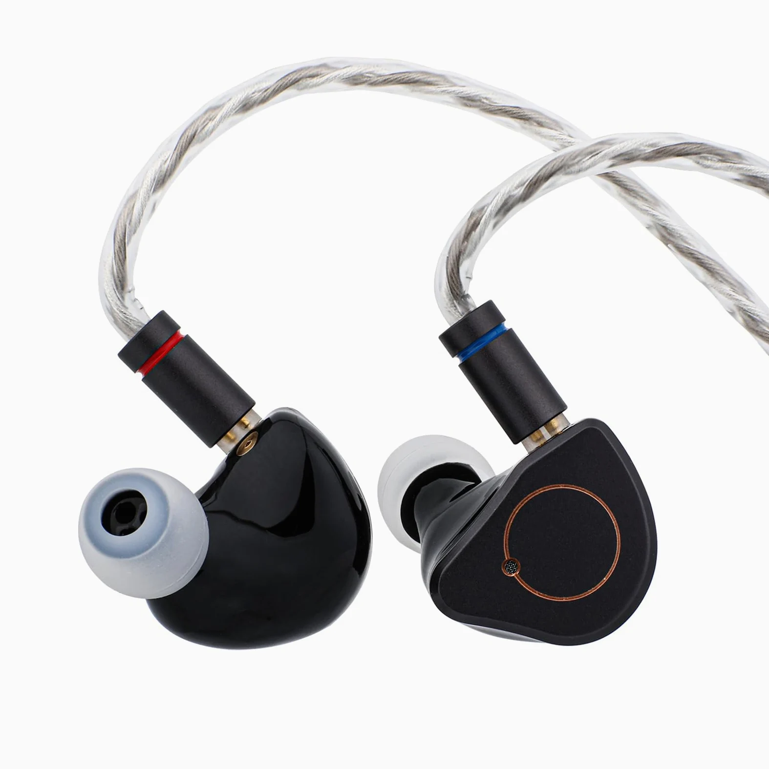 Linsoul SIMGOT SuperMix 4 Auriculares intraurales HiFi IEM 1DD+1BA+1Planar+1PZT Hybrid Drivers, Auriculares de juego con cable OFC chapado en plata para músico audiófilo