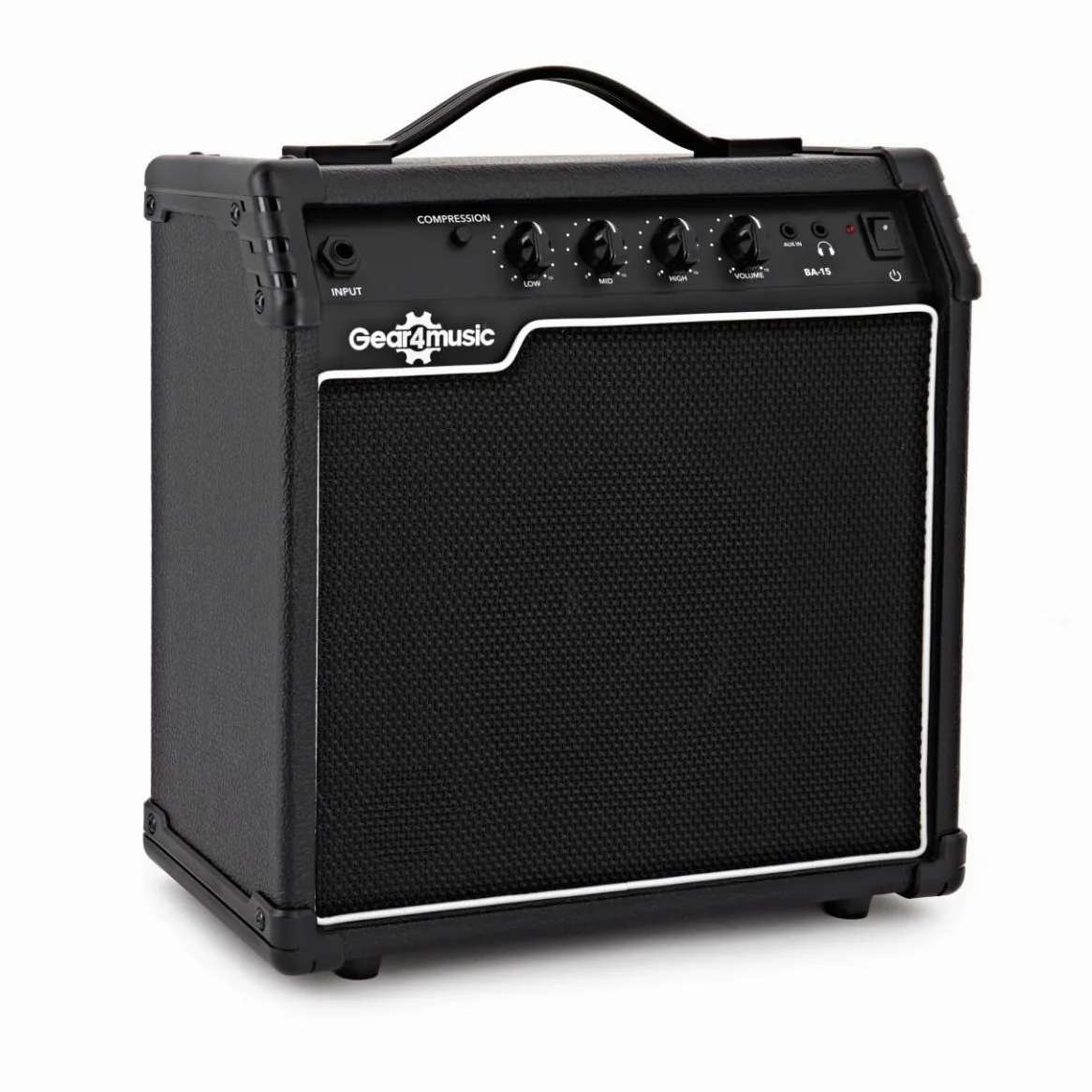 Gear4music Amplificador Combo para Guitarra Bajo Eléctrico 15W Ideal para Principiantes