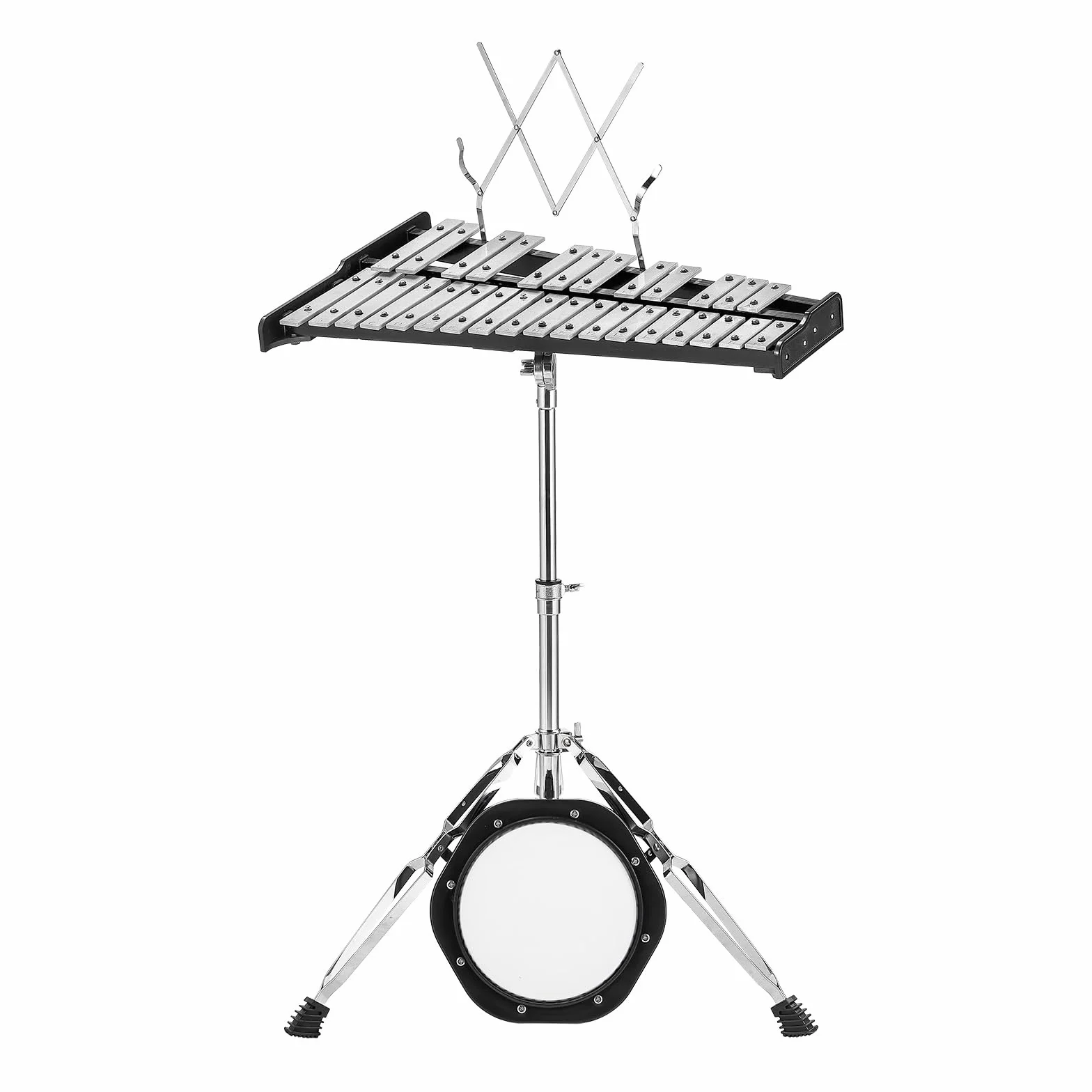 VEVOR Kit de Campana de Xilófono Glockenspiel de 30 Notas Instrumento de Percusión con Mazos, Baquetas, Atril, Almohadilla de Práctica, Soporte Ajustable y Bolsa de Transporte para Estudiante, Adulto
