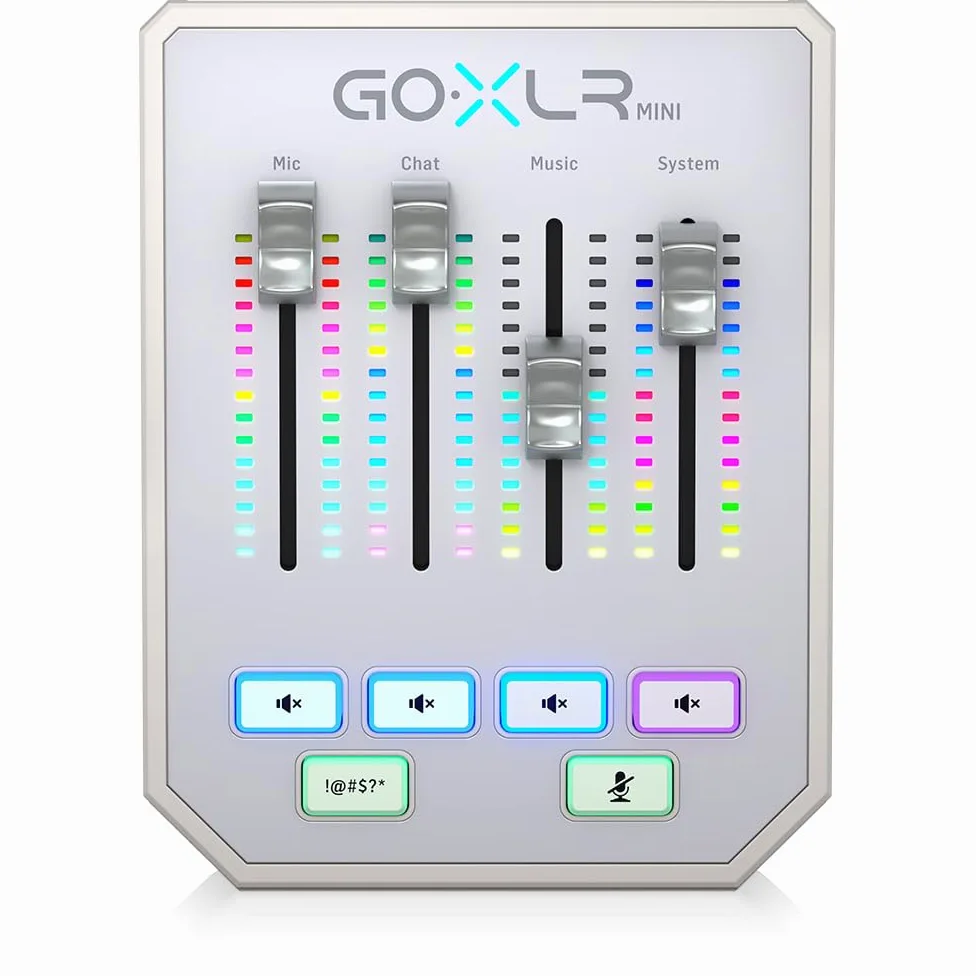 TC Helicon GoXLR MINI-WH Mezclador de Transmisión en Línea con Interfaz USB/Audio y Previo Midas | Interfaz de Audio Todo-en-Uno para Streamers y Creadores | Soporta Windows 7, 8, 10 y 11 | Blanco