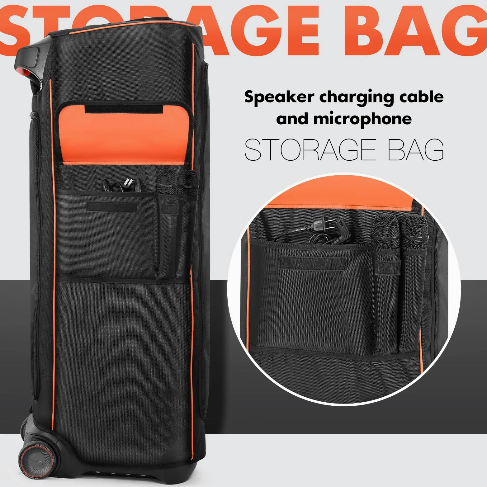 Funda Protectora para Altavoz portátil JBL PartyBox Ultimate, Bolsa de Almacenamiento Multifuncional con Bolsillos