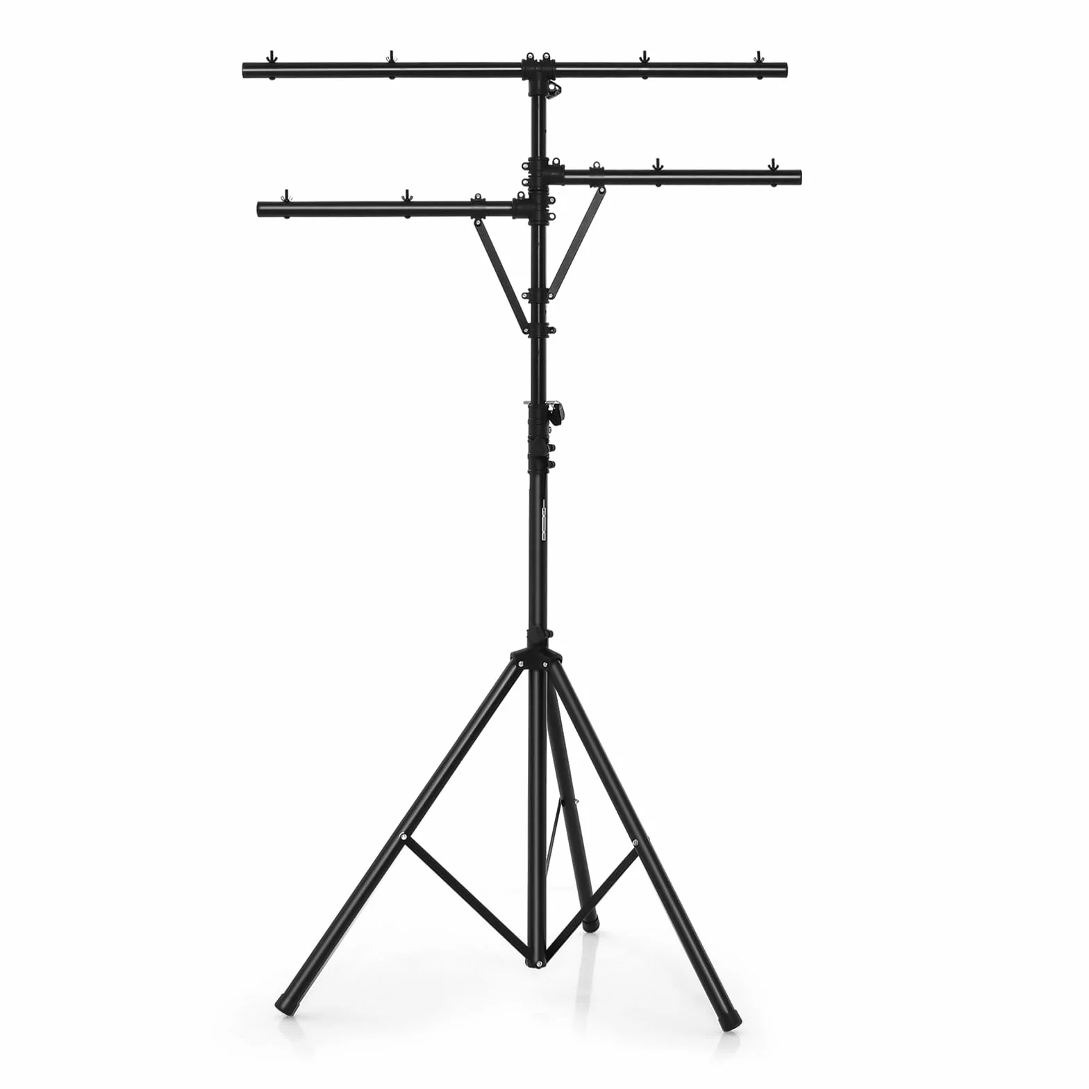 GOPLUS - Soporte de iluminación para DJ, soporte de luz LED de metal con altura ajustable, brazo múltiple, base resistente y estable, trípode en T plegable y portátil, para espectáculos, conciertos